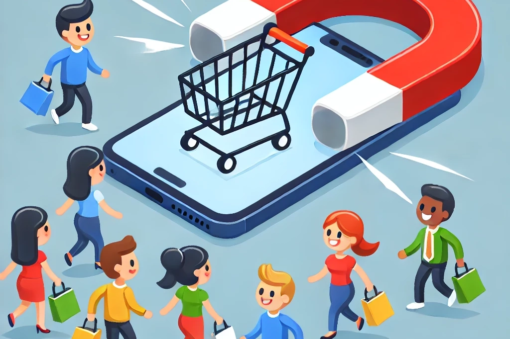 Shopping App um Imã de Usuários