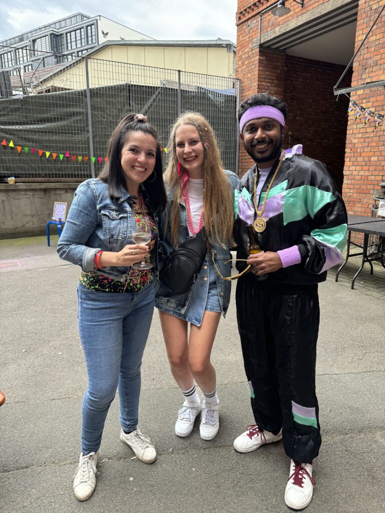 Selin with AVOW Co-Founders Orietta and Ashwin at our 90's themed Summer party