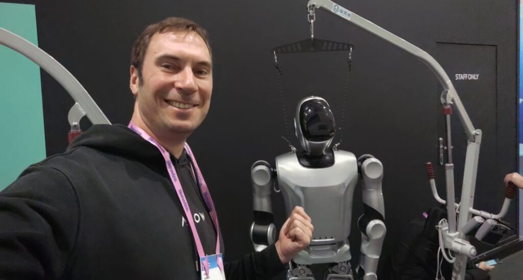 AVOW Co-founder and CEO Robert Wildner meeting the future of tech at Mobile World Congress in Barcelona.